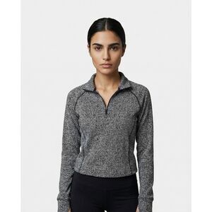 Avia Women's Quarter-Zip Pull Over - Black and White